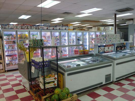 New fresh food coolers and frozen food freezers make the space really open up and see all the different foods.