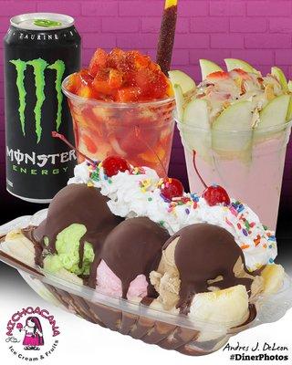 Monster Preparados, Yogurt and Banana Split