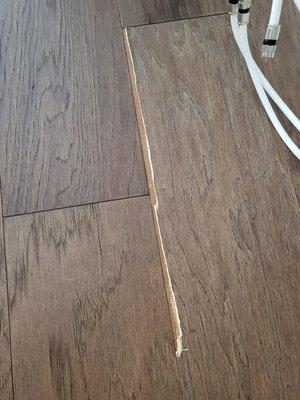 Broken laminate floor