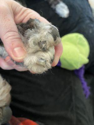 His nails split apart and sore