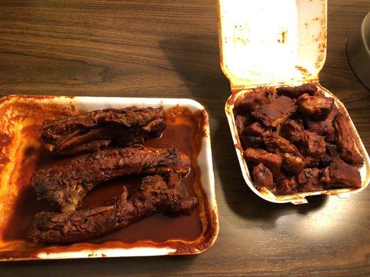 Beef ribs and rib tips