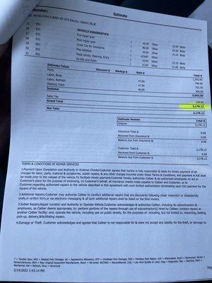 All this time information that my car is electric was written on their estimate!