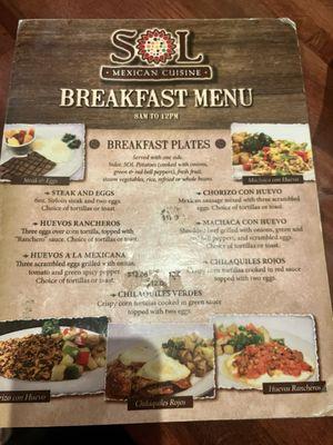 Breakfast Menu