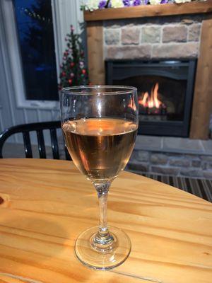 Strawberry wine by the fire!  No better place to be on a cold Sunday end of January.