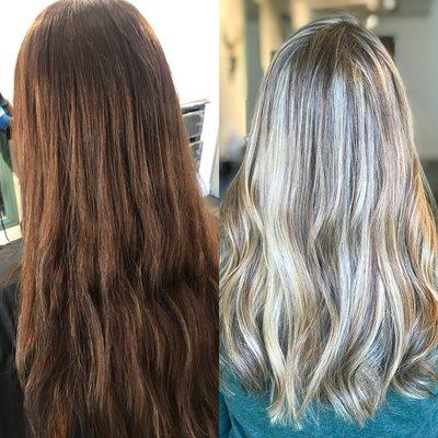 Transformation (before&after) Balayage Ombré