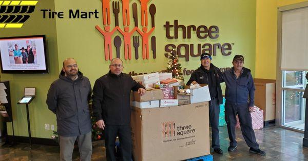 Tire Mart donating 1275 pound of food to 3 Square of Las Vegas for the holidays 2019.