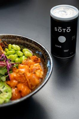 Individual Cup/Can serving of premium Sake for you to conveniently enjoy w/ your poke bowl.