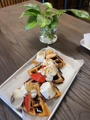 S'mores protein waffle