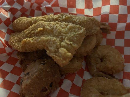 Fried catfish and shrimp