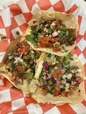 Barbacoa Street Tacos! I added pico.