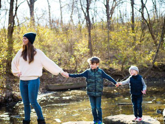 Family photo at Ernie Miller Nature Center