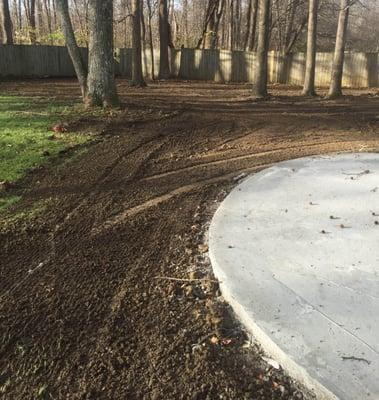 This is a backyard that we gave a nice fresh level grade, producing a great canvas for either sod, pine straw, patio expansio...