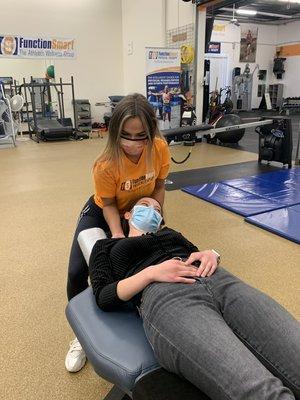 Physical therapy for neck rehabilitation with Active Release Techniques, ART, the best or gold-standard in soft tissue treatment.