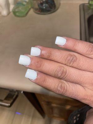 Sloppy, uneven nails