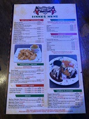 Pic of the menu, 12/23