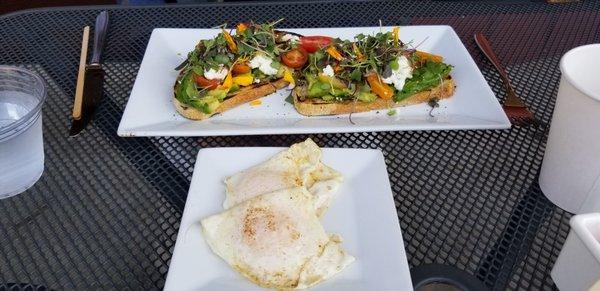 Avocado Toast with a side of eggs over easy