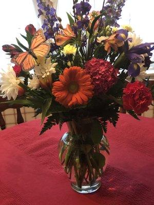 This arrangement was $75 plus delivery.  I'm ordering from out of state they assumed I'd never see it.  They did refund $25 plus delivery.