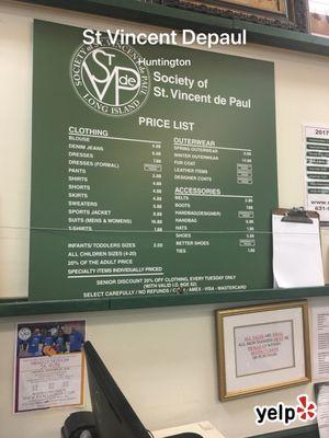 Price list