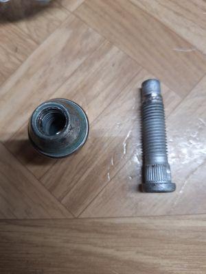 Cross-threaded stud and lug nut.