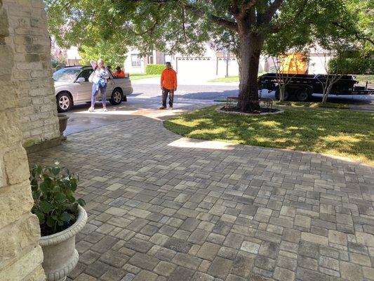 New paver patio and walkway