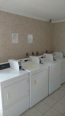 2 out 4 dryers available for use. They spend more money on the security cameras watching the broken dryers.