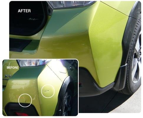 DentPro Reno's mobile and paintless dent repair services. Before and After.