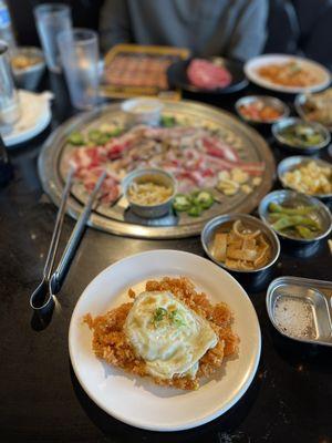 Kimchi fried rice with egg