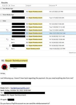 Multiple emails to Karl with no response.