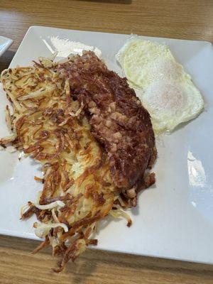 Corn beef hash and eggs