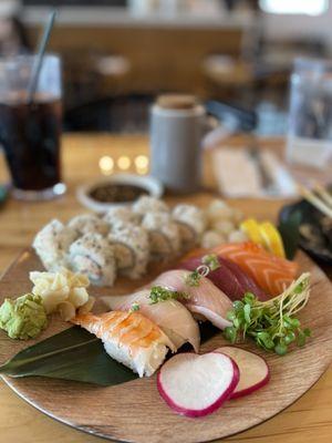 Sushi lunch plate.