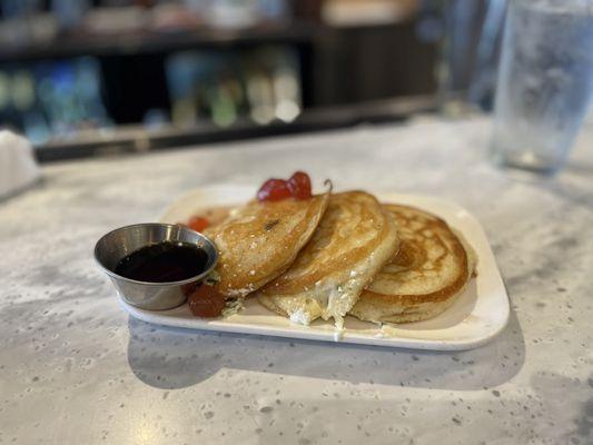 Herb ricotta-filled pancakes with Ohio maple syrup (you will not be disappointed!)