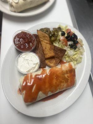 Beef smothered burrito