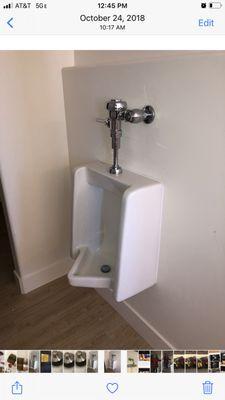 Residential urinal install