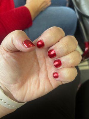 I love the red chrome! They always do a fantastic job. They are very good at nail art too! Go you won't be disappointed!