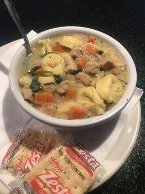 Creamy chicken and tortellini soup special