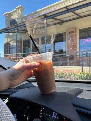 Southern pecan cold brew add chocolate and almond milk