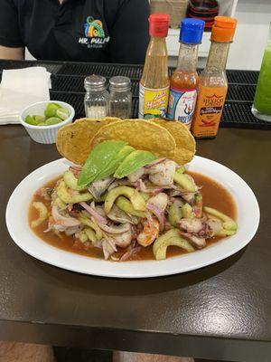 Mr. Pulpo tostada, The best Seafood tostada I had !