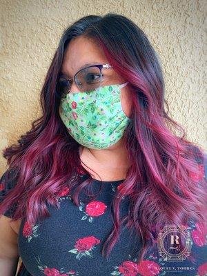 Red balayage