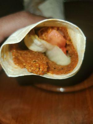 Vegan koftah wrap