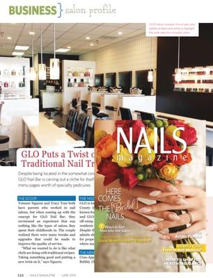 GLO Nail Bar in NAILS Magazine!!  June 2015 Issue