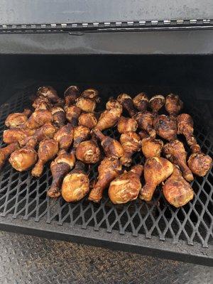 Fresh off the grill chicken legs