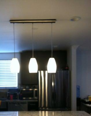 The pendant lights was installed perfectly!