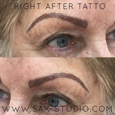 Microbladed brows gives you an instant eye lift and makes you look younger, by adding fullness and density to your brows!