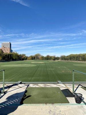 Perfect weather to hit some balls. On the second floor!