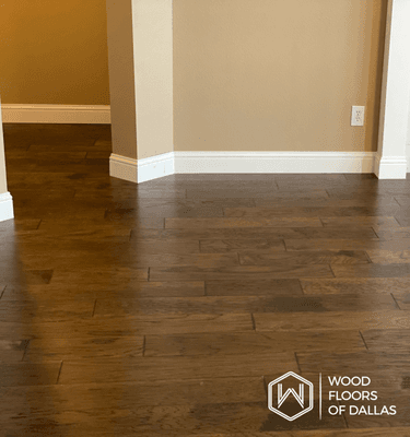 Hickory Engineered Hardwood From Bella Cera with a Beautiful Medium Brown Finish installed in Flower Mound.