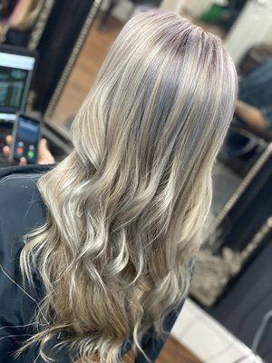 Lavender with a hint of silver for this blonde bombshell