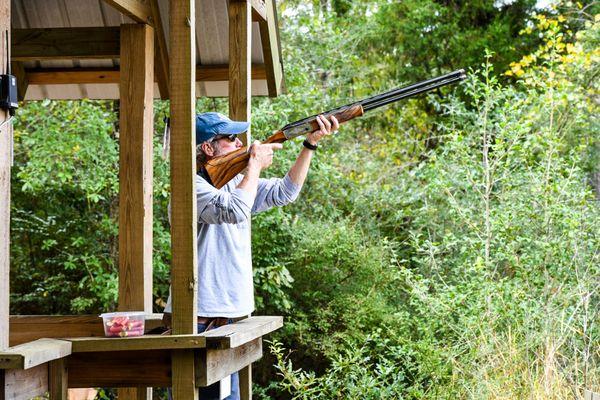 Bill T. (co-owner) is on the Sporting Clay course.