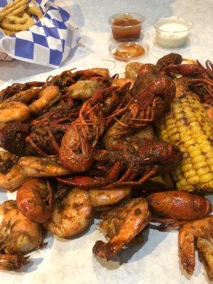 Pound of crawfish pound of shrimp