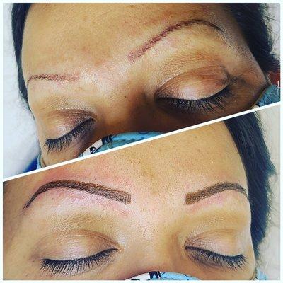 Microblading done at Angie's threading salon...