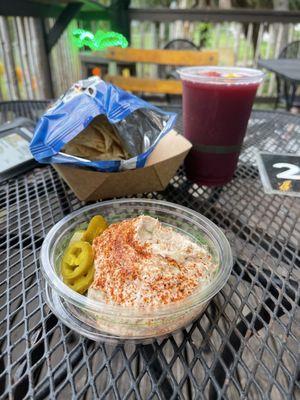 Smoked tuna dip and sangria